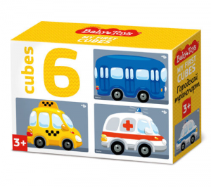 иг-145 Кубики пластмассовые "Городской транспорт" 6 шт Baby Toys