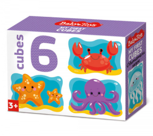 иг-146 Кубики пластмассовые "Обитатели моря" 6 шт Baby Toys