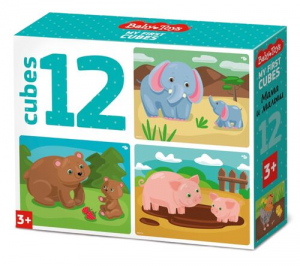 иг-153 Кубики пластмассовые "Мама и малыш" 12 шт Baby Toys